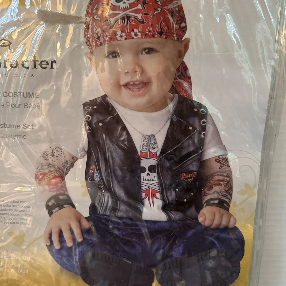Born to be Wild Biker Jumpsuit Infant/Toddler Halloween Costume 9-12 Month New